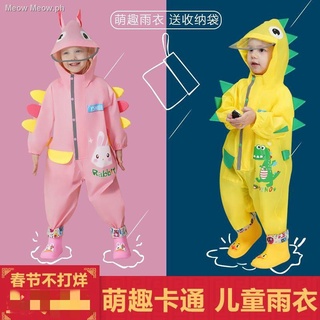 ☬Children s one-piece raincoat boys and girls kindergarten baby whole body rainstorm-proof kid poncho dinosaur student rain gear