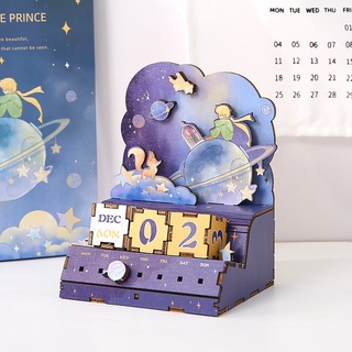 Ready Stock/❐DIY wooden splicing perpetual calendar handmade material package desktop decorations Ch