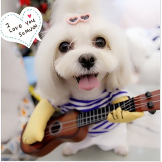 Funny Pet Guitar Clothes Dog Guitarist Dressing Costume (3)