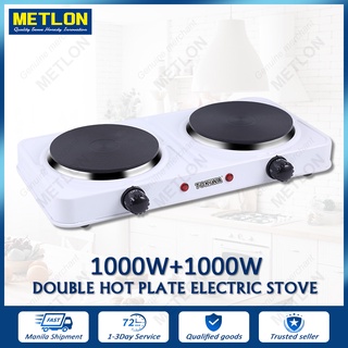 Double Electric Furnace Hot Plate 2000W Cooktop Electric Burner Portable Hot Plate Travel Cook Stove