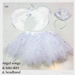 Angel Costume set For Kids (skirt,wing,headband)
