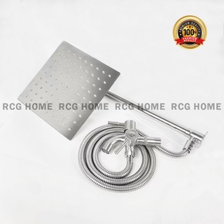 RCG Stainless Steel 304 12 Inches Rain Rainfall Shower Set With Faucet Shower Head Spray Hose COD