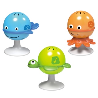3 pcs/set Marine Animal Rattle Toys with Suction Cups Dining Chair Cute Baby Rattle Toys
