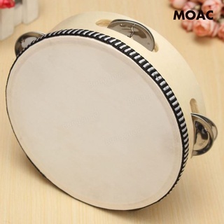 [Home Appliances] 6inch Musical Tamborine Drum Round Percussion 4 Jingles for Church Party Red