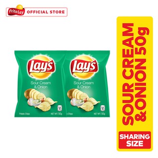 Lay's Sour Cream & Onion Potato Chips 50g (Buy 2 for P79)