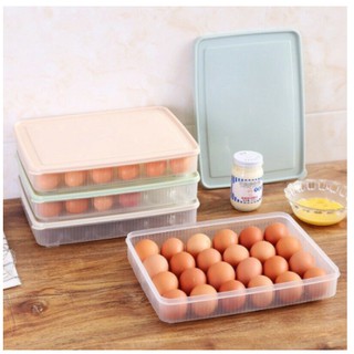 Egg Container Storage Box 24 Grid Bilayer Basket Food Kitchen Cases For Fridge