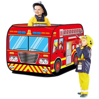 Play Tent Fire Engine Truck Tents Foldable Pop Up Tent Kids Indoor Outdoor Playhouse (4)