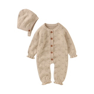 Autumn Baby Romper Knit 100%Cotton Newborn Girls Jumpsuit Outfits Long Sleeve Infant Kid Solid