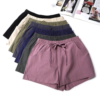 New Large Size High Waist Shorts Summer Thin Cotton Linen Shorts CasualaWord Wide Leg Loose Sports Shorts