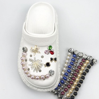 DIY Jibbitz Chain Shoe Buckle Carlo Chi Pearl Decoration Jibbitz Crocs Chain Charm for Woman DIY Hole Shoes Accessories Shoe Buckle