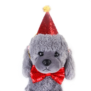 Teddy dog cat bow tie bow hat pet party birthday hat (6)