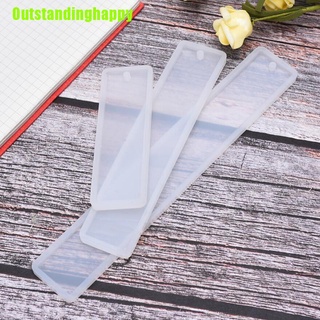Outstandinghappy 3Pcs Rectangle Bookmark UV Silicone Mould Epoxy Resin Mold DIY Crafts Making