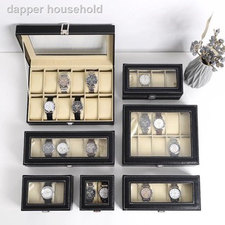 【In stock】Watch close box open window leather watch men''s and women gift jewelry black display