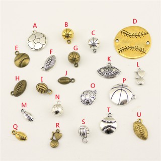 Basketball Football Tennis Volleyball Football Charms For Jewelry Making (1)