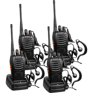 Arcshell Long Range Rechargeable Two Way Radios with Headphones 4 Packs UHF 400.025-469.975 MHz