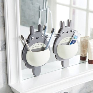 LTotoro toothbrush holder wall-mounted suction cup toothpaste storage rack