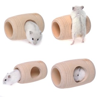 Hamster Small Cage Bed Toy Rat Hamsters Wooden House Toys (1)