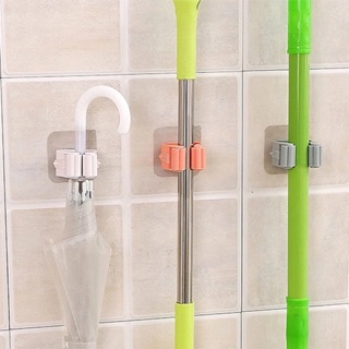 Mop Broom Holder Wall Mounted Mop Holder Hanger Mop Hook Racks Adhesive Bathroom Tool