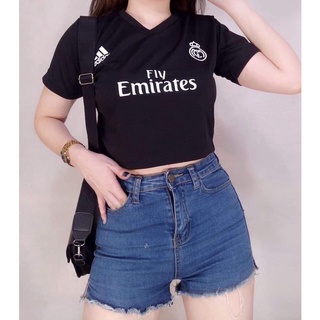 Fly Emirates vneck crop top/Dri fit fly emirates vneck crop top/one size fit up to medium