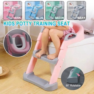 Child Toddler Toilet Chair Kids Potty Training Seat with Step Stool Ladder