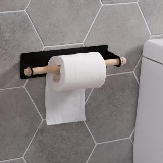Bathroom Multifunction Wood Self-adhesive Towel Racks / Toilet Roll Paper Hanger / Kitchen Cling Film Hanging Holder (3)