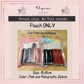 Liptint Packaging 10x15cm - POUCH only - Holographic and Pink Ziplock
