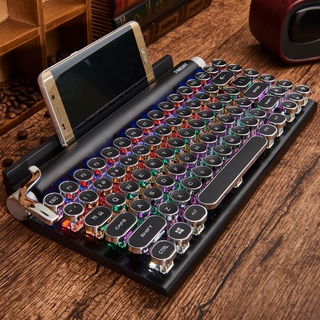 Retro typewriter mechanical keyboard Punk keycap phone tablet MAC Bluetooth mechanical keyboard (1)