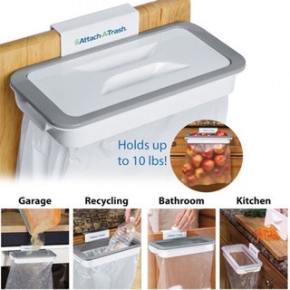 Plastic Attach-A-Trash Hanging Garbage Trash Bag Holder Kitchen Bathroom Tool (3)