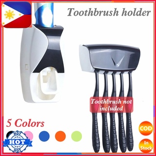 Automatic Auto Toothpaste Dispenser +Toothbrush Holder Set Wall Mount Wine
