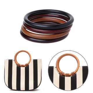 Round Wooden Handle for Handmade Handbag DIY Tote Purse Frame Making Bag Hanger (2)