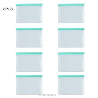 8pcs Reusable Sealing Transparent Leakproof Portable Home Kitchen Indoor Outdoor 1400ml Freezer Bag