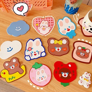 Cute Silicone Coaster Heat Insulation Placemats Cartoon Coffee Cup Mat
