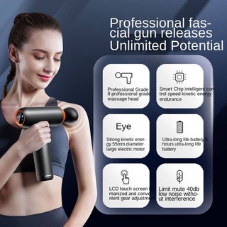 【Original Price】2021 Newest Touch Screen Musle Massage Guns 8 Heads Massager LCD Display Relax Deep Tissue 30 Speed Slimming Fascia Gun (3)