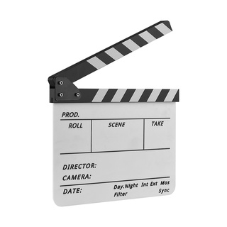 Professional Acrylic Clapboard Dry Erase TV Film Movie Director Cut Action Scene Clapper Board Slate