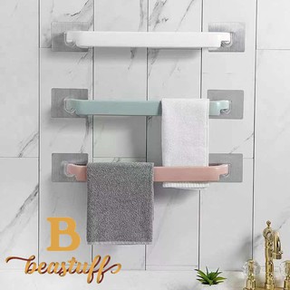 Self-adhesive Towel Holder Rack Wall Mounted Towel Hanger Bathroom Towel Bar Shelf Roll Holder