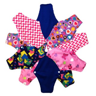 Promo Pack of 10 Regular Flow Cloth Pads - bamboo charcoal