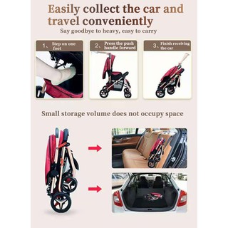 [COD]Stroller with four-wheel shock-absorbing comfortable seat reversible dual-purpose baby stroller (4)
