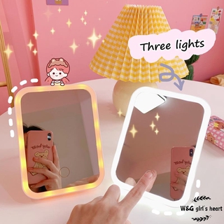 <24h delivery>W&G Rechargeable Light Mirror Smart LED Touch Screen Makeup Mirror Tabletop Portable Vanity Dimmable (1)