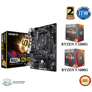 Gigabyte A320M-S2H V2 AMD RYZEN Bundle (Ryzen 3 3200G & Ryzen 5 3400G)