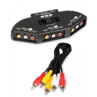 3 Port AV Composite + Audio RCA Selector AV Switch Splitter (1)