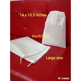 drawstring bags♀Ecobag Drawstring bag/pouch 14x10.5 inches white