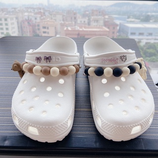 Beaded bear crocs fashion chain shoe decoration Diamond metal Pearl DIY-crocs fashion chain shoe Accessories (2)