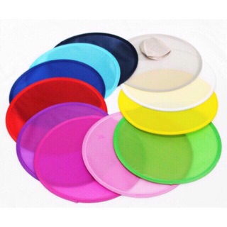 1 Pc Foldable Round Fan Plain Nylon Colorful Frisbee Fan