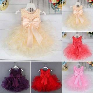 Baby Kids Girl Sleeveless Tutu Lace Skirts Princess Dresses (4)