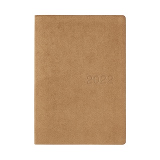 [Muji] Faux Suede Cover 2022 Monthly Weekly Planner (Beige/Black)