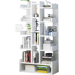 Book shelf 54*19*141cm (White) MDF Wood Display rack Vertical storage