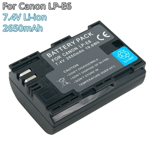 LP-E6 LPE6 LPE6N Camera Battery 7.4V 2650mAh Li-ion Rechargeable Batteries for Canon EOS 5D 6D 7D 60 (1)