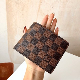 【New coming !! 】L* V Men's Amerigo Style Checkerboard Leather Short Wallet