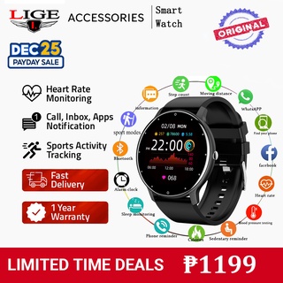 LIGE 2021 New Smart Watch Men Real-Time Activity Tracker Heart Rate Monitor Sports Bluetooth Ladies Smart Watch Men For Android IOS