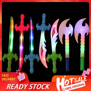 ★Ready stock★ Cute Plastic Flashing LED Light Sword Knife Axe Toy Kids Children Birthday Gift